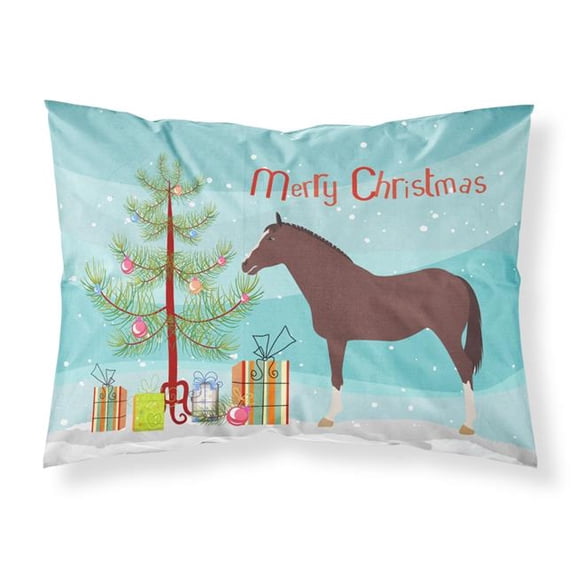English Thoroughbred Horse Christmas Fabric Standard Pillowcase