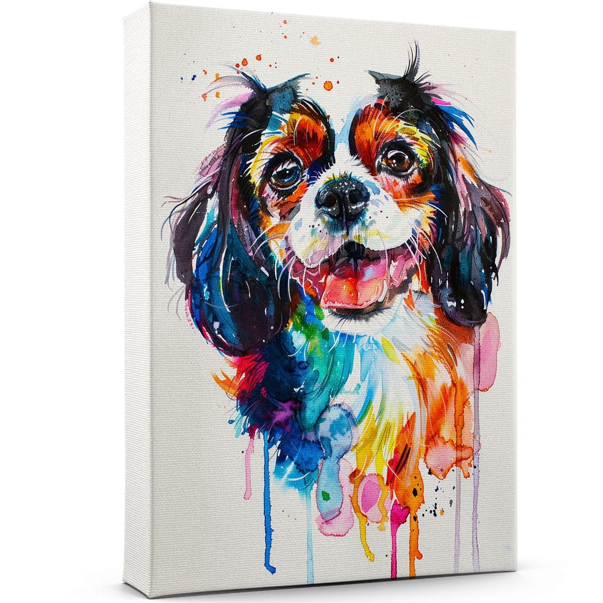 English Toy Spaniel Dog Canvas Wall Art Prints,Watercolor Dog Art ...