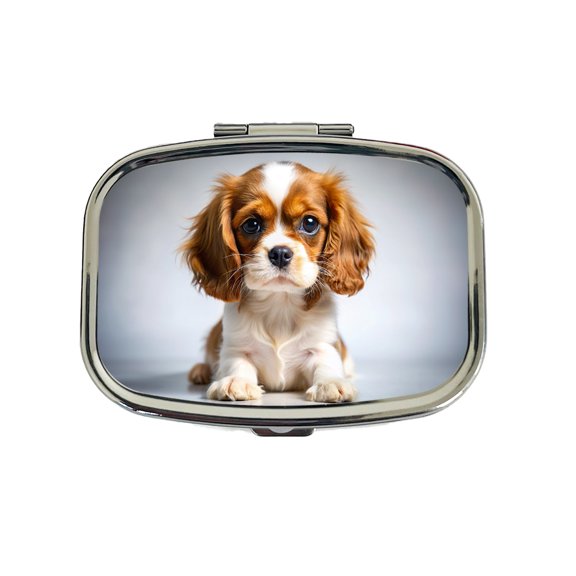 English Toy Spaniel Dog Puppy Photo Small Travel Handbag Pill Box Case
