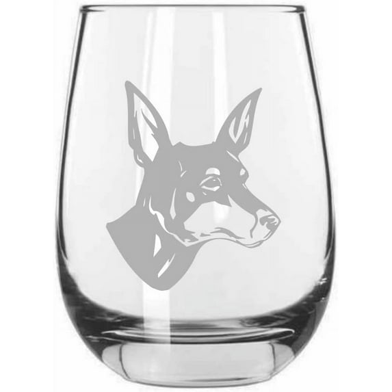 English Toy Spaniel Dog Themed Etched 15.25oz Libbey Stemless Wine Glass