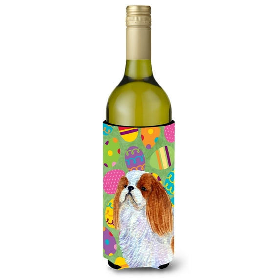 English Toy Spaniel Easter Eggtravaganza Wine Bottle Hugger