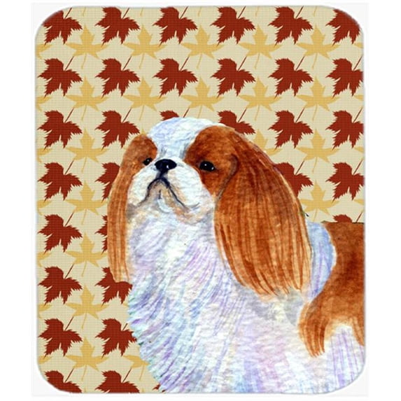English Toy Spaniel Fall Leaves Portrait Mouse Pad, Hot Pad Or Trivet