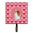 thumbnail image 1 of English Toy Spaniel Hearts Love and Valentines Day Portrait Leash or Key Holder, 1 of 2