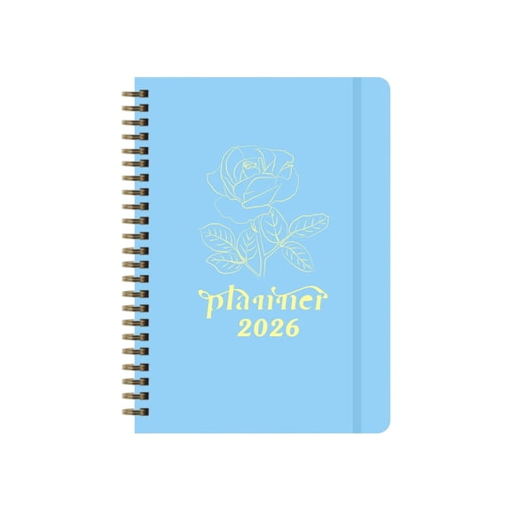 English Version Bound Planner 2026, Elastic Closure Organizer, Long-Term Schedule Book for Productivity, Career Tracking, Personal Life, Black, Cross-Border English Planner *1