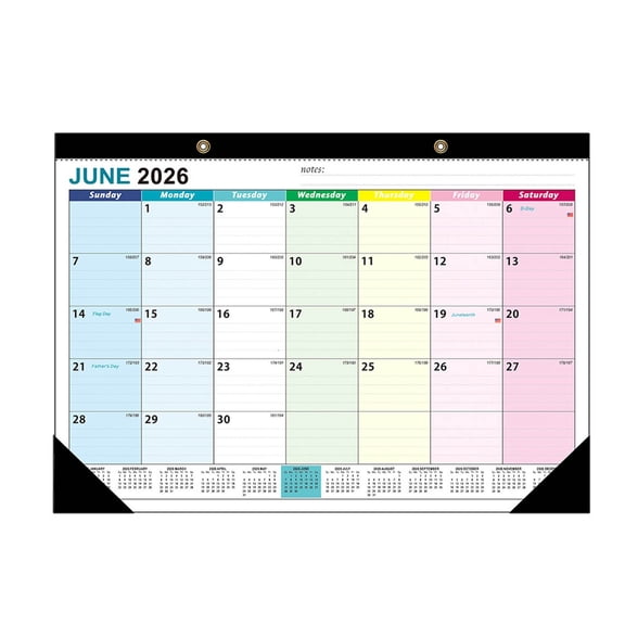 English Version Junes 2026 - December 2027 Calendar