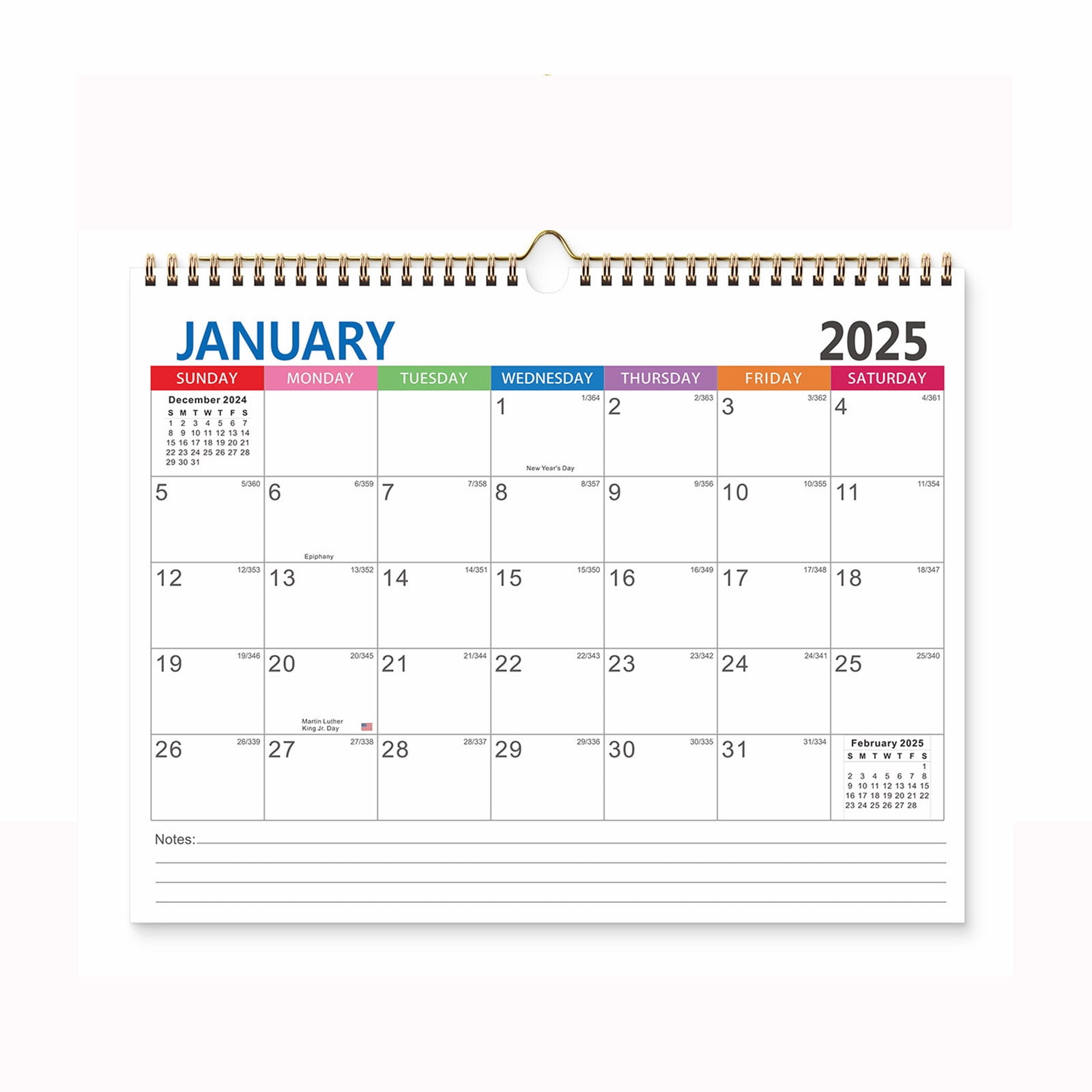 English Wall Calendar Calendar 20252026 from January 2025 to June