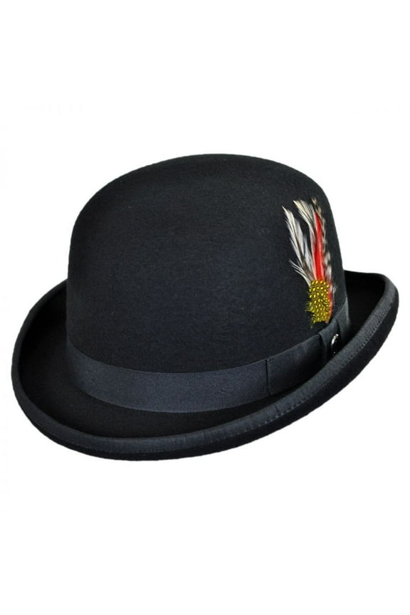 English Wool Felt Bowler Hat - M - Black