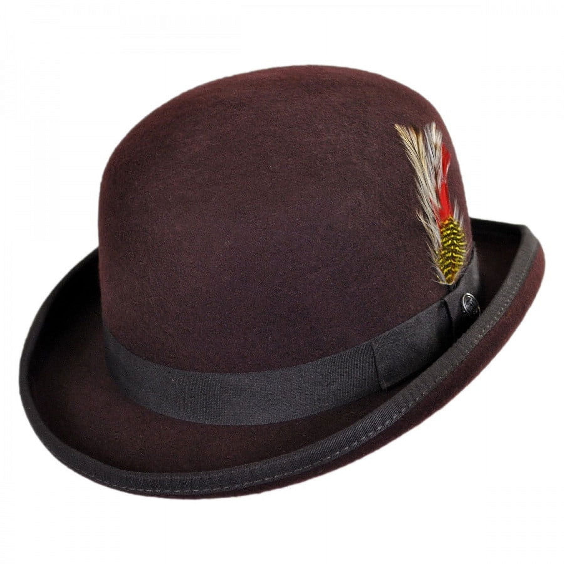 English Wool Felt Bowler Hat - M - Brown