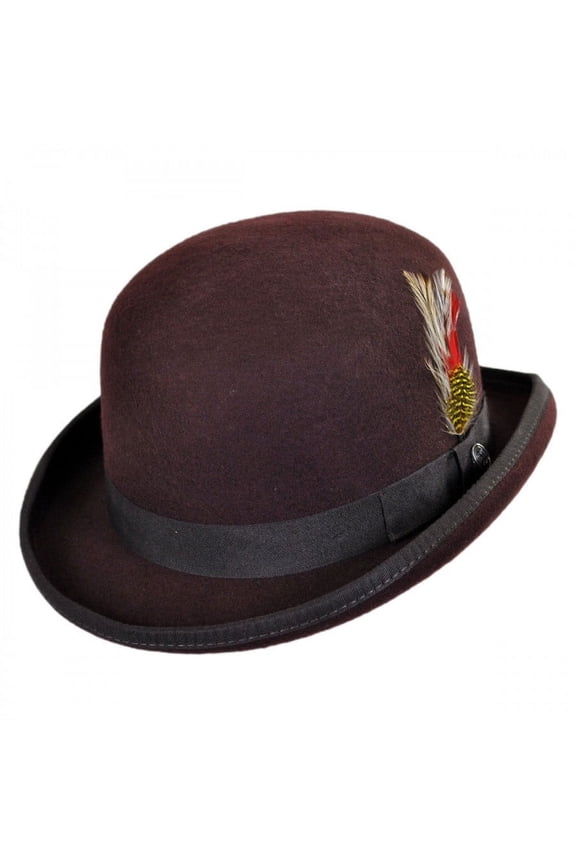 English Wool Felt Bowler Hat - M - Brown