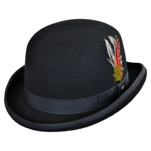 English Wool Felt Bowler Hat - S - Black