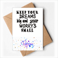 thumbnail image 1 of English Word Design Dream And Worry Welcome Back Greeting Cards Envelopes Blank, 1 of 4