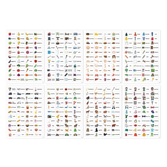 English Word Sticker Adhesive Vocabulary Labels Language Teaching Aid for Childrens Preschooler Classroom Home Learning