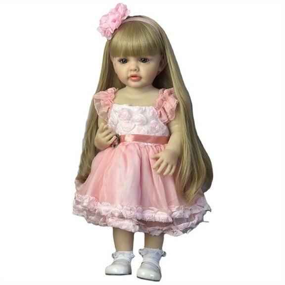 English and Russian 55cm high-end reborn doll, realistic baby simulation, full fabric soft silicone female toy figure