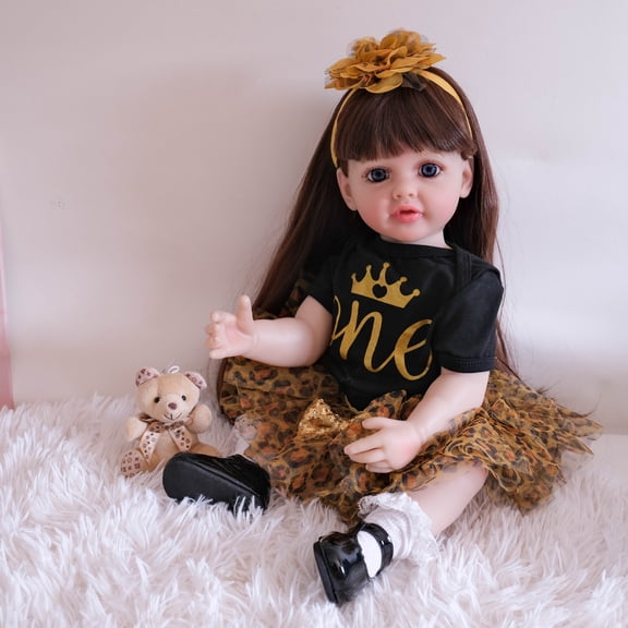 English and Russian 55cm reborn doll baby, realistic baby, full soft silicone female doll toy