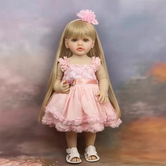 English and Russian 55cm reborn doll baby, realistic baby, full soft silicone female doll toy