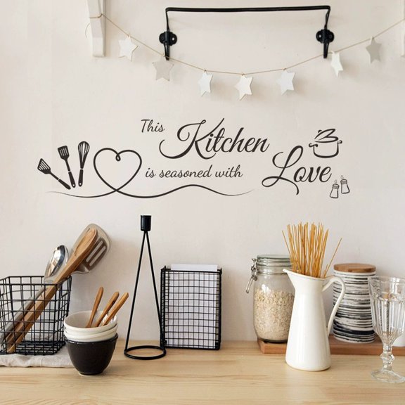 English slogan kitchen restaurant home background beautification wall sticker wholesale removable