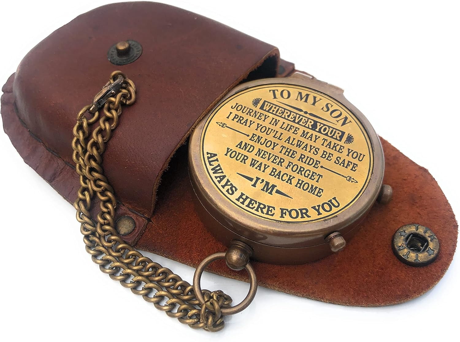 Engravable Compass, Pocket Compass, Brass Compass, to My Son Compass Engraved Gift, Graduation Day Gifts for Son - Son Birthday Gifts - Confirmation Gifts for Son