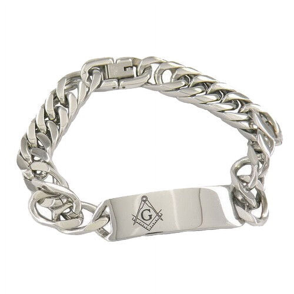 Engravable ID Freemason Bracelet Masonic Jewelry Stainless Steel