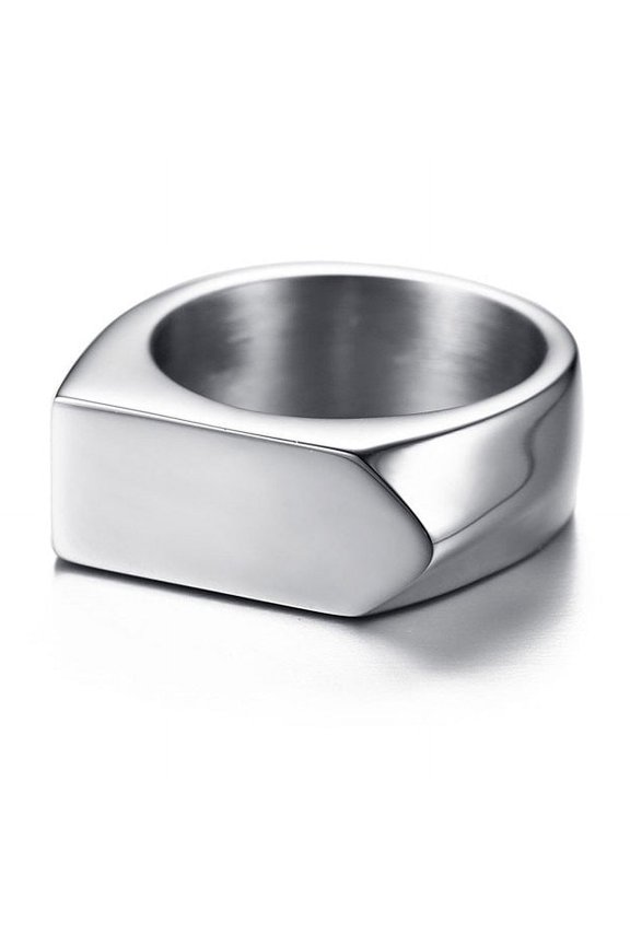 Engravable Mens Stainless Steel Ring, Geometric Style, Individually Packed, Perfect Gift for Men