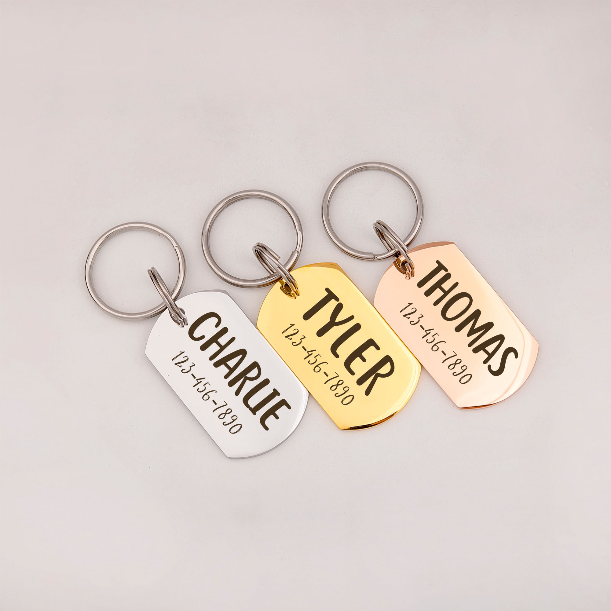 Anavia Pet ID Tag Dog Name Tag Small Rose Gold Stainless Steel Engravable Double Sided Personalized Collar Tag 1 Pc