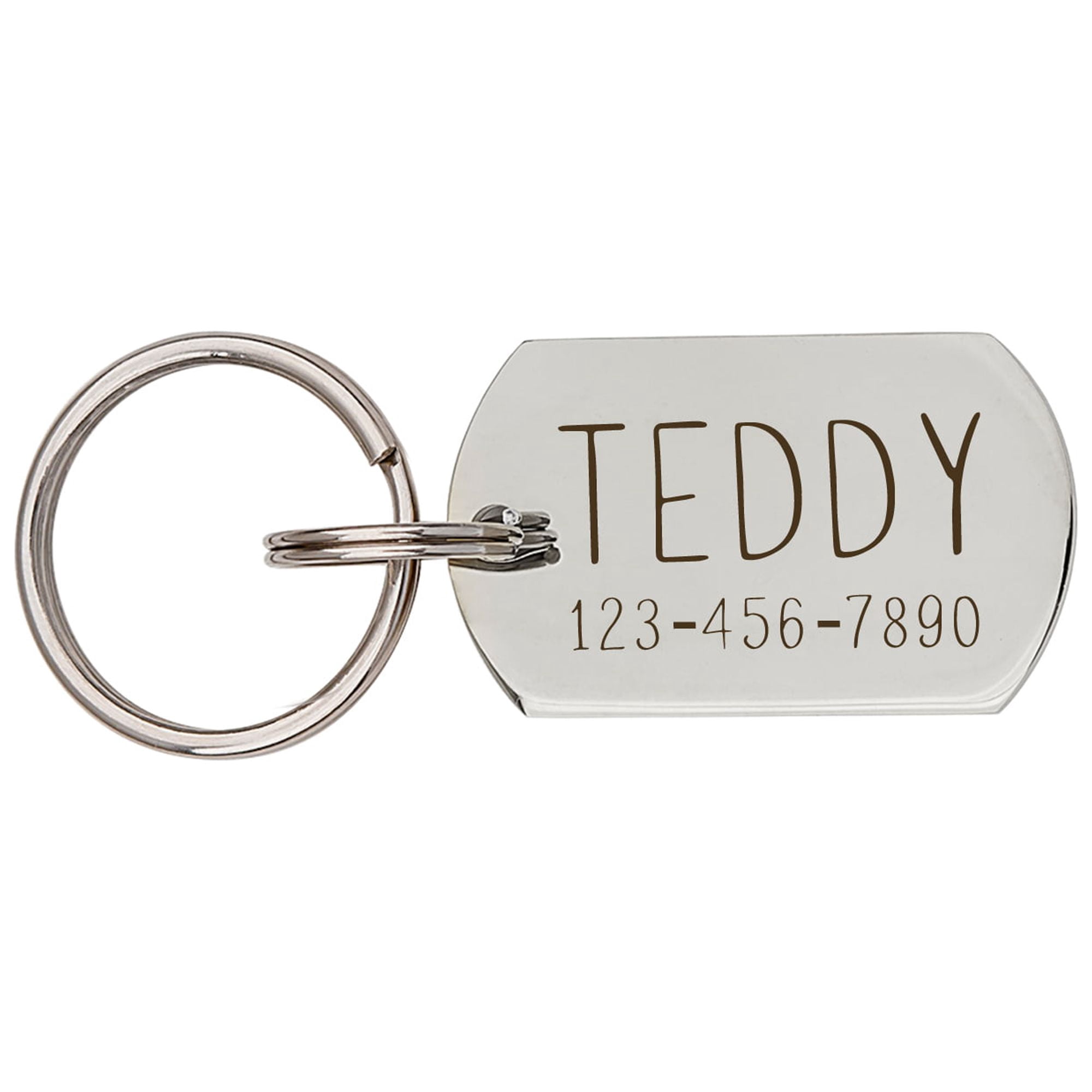Engravable Pet Id Tag - Dog Tag with Phone Number Tag Shape - Pet Name Tag Emergency Tags for Pet Collar [Silver, S, Front & Back Engraving]