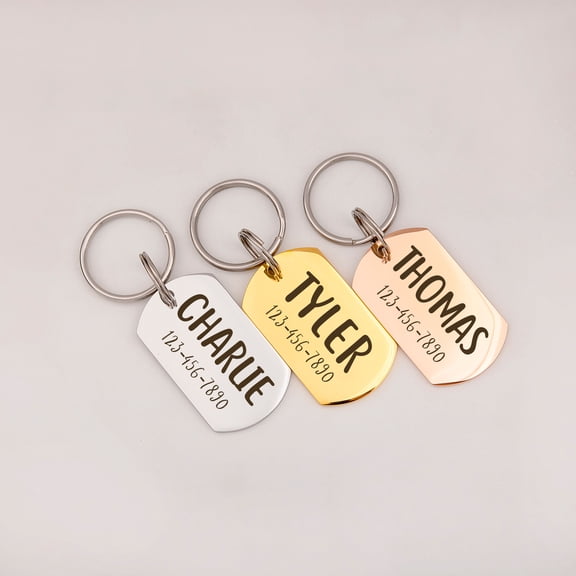 Engravable Pet Id Tag - Dog Tag with Phone Number Tag Shape - Pet Name Tag Emergency Tags for Pet Collar [Silver, S, Only Front Engraving]