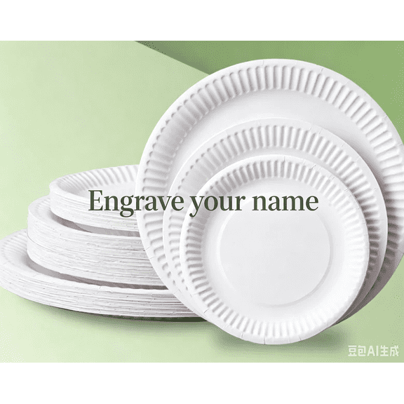 Engrave your name, 50pcs Paper Plate, Disposable Party Tableware, Bone Spitting Plate, Picnic Plate, Diy White Cardboard, Decor