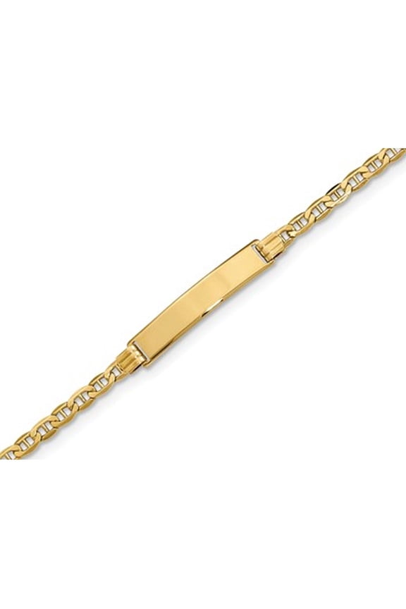 Gem & Harmony Engraveable ID Bracelet in 14K Yellow Gold 7 inches for Women