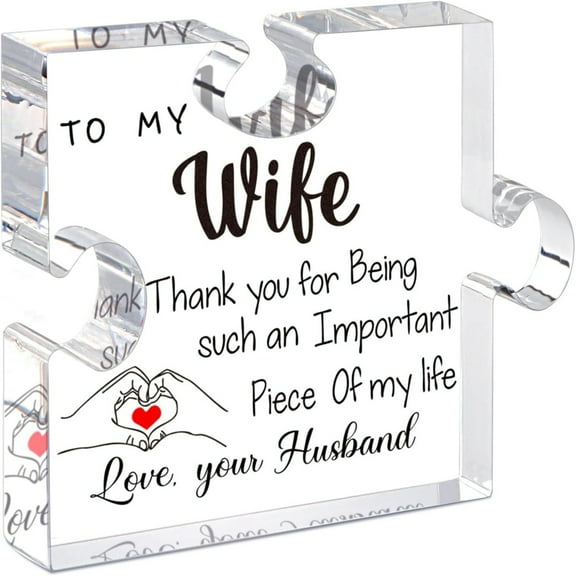 Engraved Acrylic Puzzle Block Pattern Piece Lovely Gift for Mom Grandma Wife on Mothers Day from Husband Daughter Son