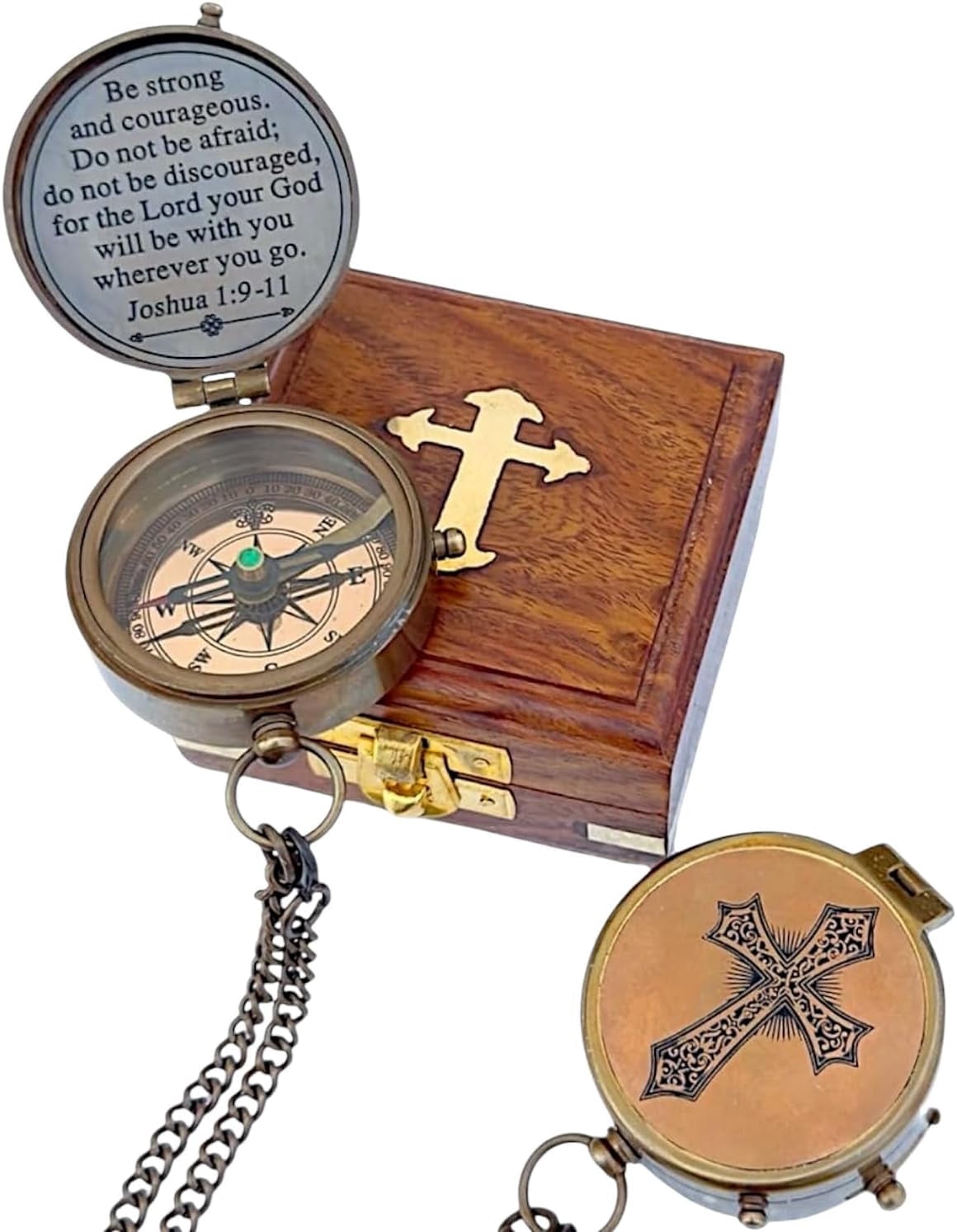 Engraved Antique Brass Compass with Wooden Box – Personalized ...
