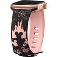 thumbnail image 1 of Engraved Band Compatible with Apple Watch Bands Ultra 3/2/1 49mm 46mm 45mm 44mm 42mm 41mm 40mm 38mm Women, Two-Tone Cute Soft Silicone Sport Strap for iWatch Series 11/10/9/8/7/6/5/4/3/SE/SE2/SE3, 1 of 6