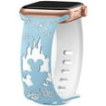 thumbnail image 1 of Engraved Band Compatible with Apple Watch Bands Ultra 3/2/1 49mm 46mm 45mm 44mm 42mm 41mm 40mm 38mm Women, Two-Tone Cute Soft Silicone Sport Strap for iWatch Series 11/10/9/8/7/6/5/4/3/SE/SE2/SE3, 1 of 7