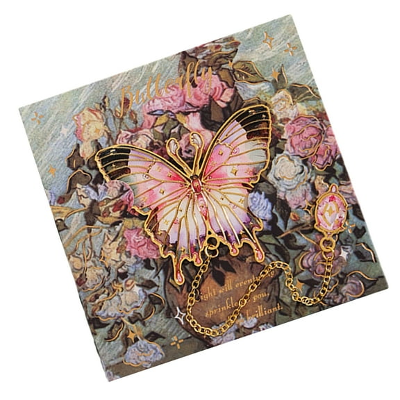 Engraved Butterfly Bookmarks with Pendant Metal Bookmarks Book Page Marker Appreciation Present for Book Lover Teacher