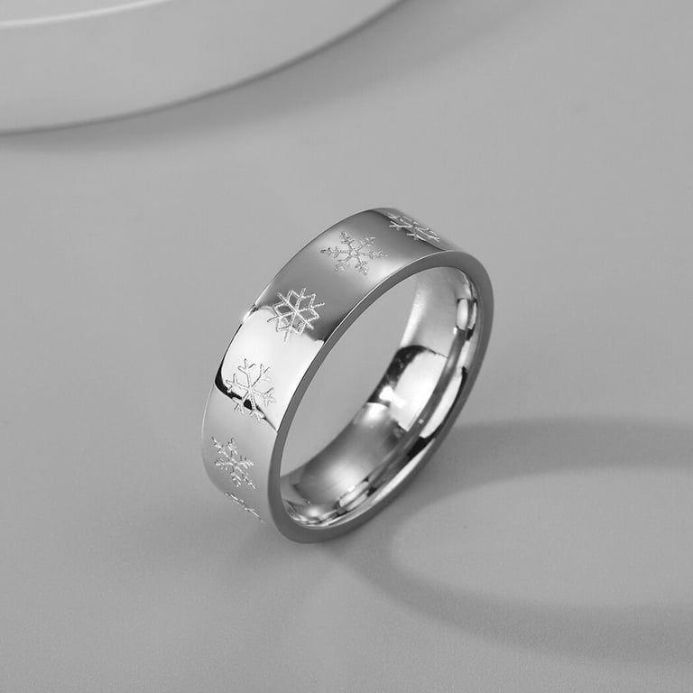 Engraved Christmas Snowflakes Silicone Wedding Band Personalized Xmas Gift Walmart