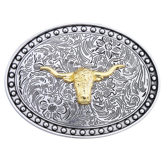 Engraved Cowboy Belt Buckle Heads Horse Western Belt Buckle for Men Women Fits for Belt Width 1.5 inch