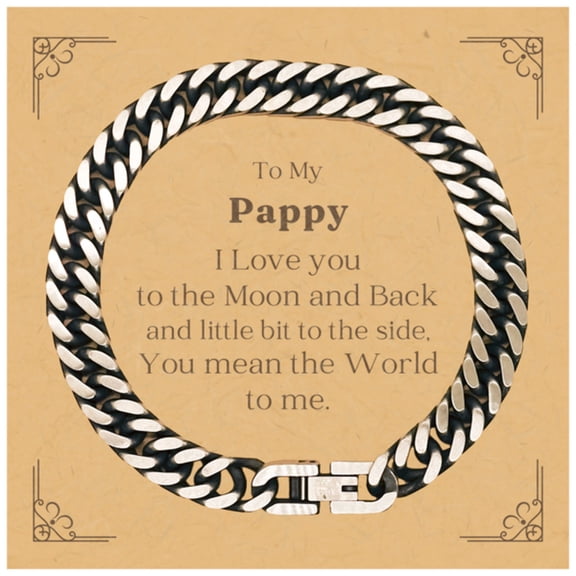 Engraved Cuban Link Chain Bracelet for Pappy - Perfect Birthday Gift to Express Love and Appreciation