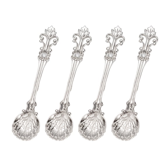 Engraved Dessert Spoons Dishwasher Safe Alloy Utensils for Hot Drinks Snacks