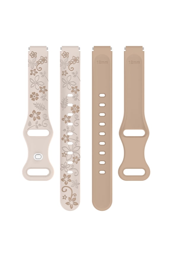 Engraved Double Tone Silicone Straps for 10/9/8 With Secure Lock Mechanism and 12mm Width