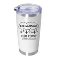 thumbnail image 1 of Engraved Eid Tumbler 20oz – Funny Unique Eid Gift, Islamic Coffee & Tea Cup, Eid Accessories Eid celebrations, Eid Mubarak - Eidi First Coffe Second - White, 1 of 3