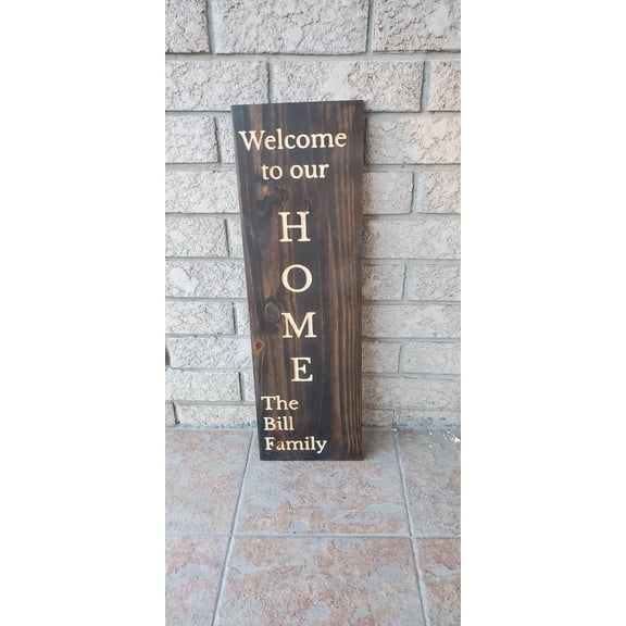 Engraved Farmhouse Welcome Sign Mist Yes