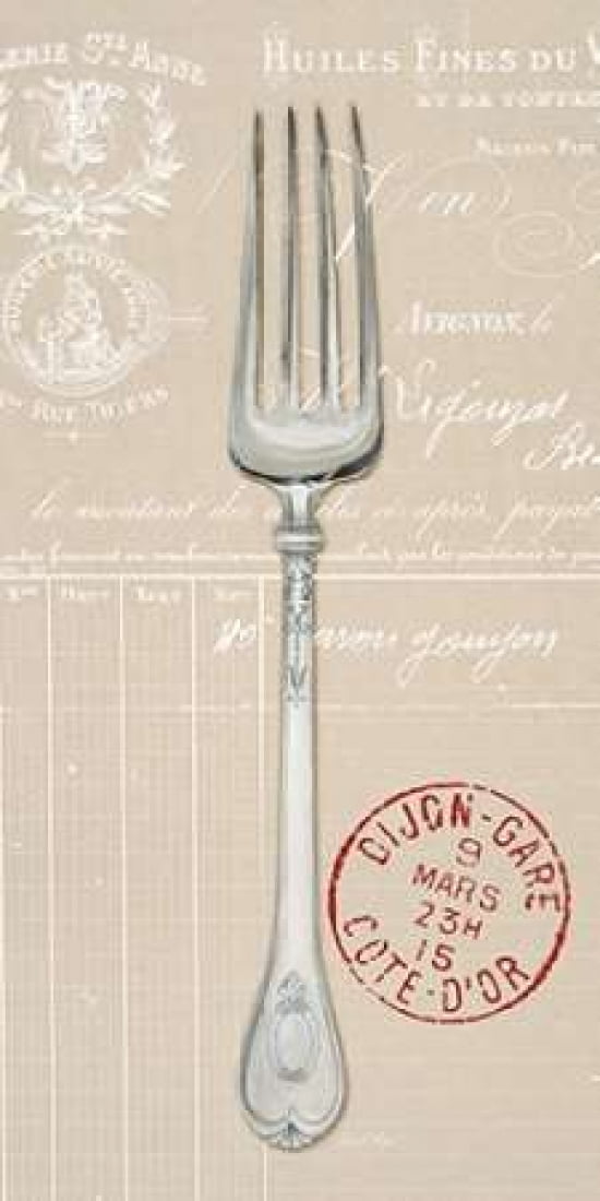 Engraved Fork Canvas Art - Arnie Fisk (24 x 48)