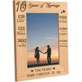 thumbnail image 1 of Engraved Frame Picture Photo Frame 10 Years of Marriage Tabletop 4" x 6" Vertical Natural Displayed for 10th Wedding Anniversary Wife Husband Sentimental Gift Home Desk Decor DIY, 1 of 8