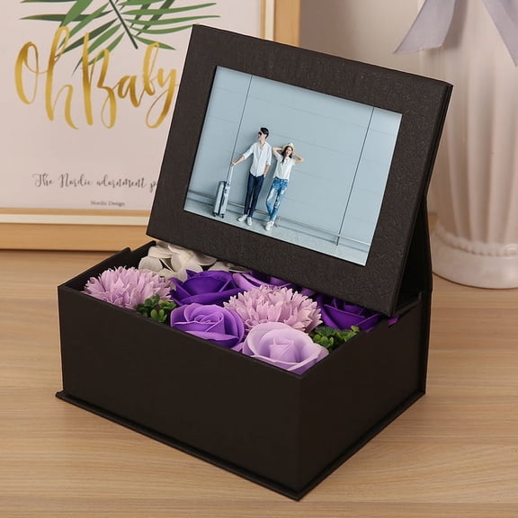 Engraved Gift, 3D Crystal Photo Suitable for Birthday Wedding Anniversary Couple Gifts - Portrait Large Size - Black gift box