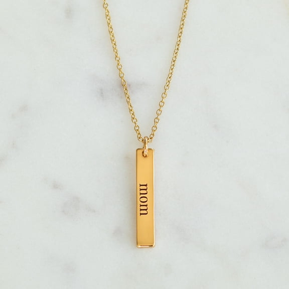 Engraved Gold Bar Necklace