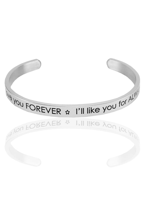 Engraved Inspirational Stainless Steel Cuff Bracelets Personalized Gift for Mom, Daughter, Granddaughter, Sister, Best Friend, Women and Girls.