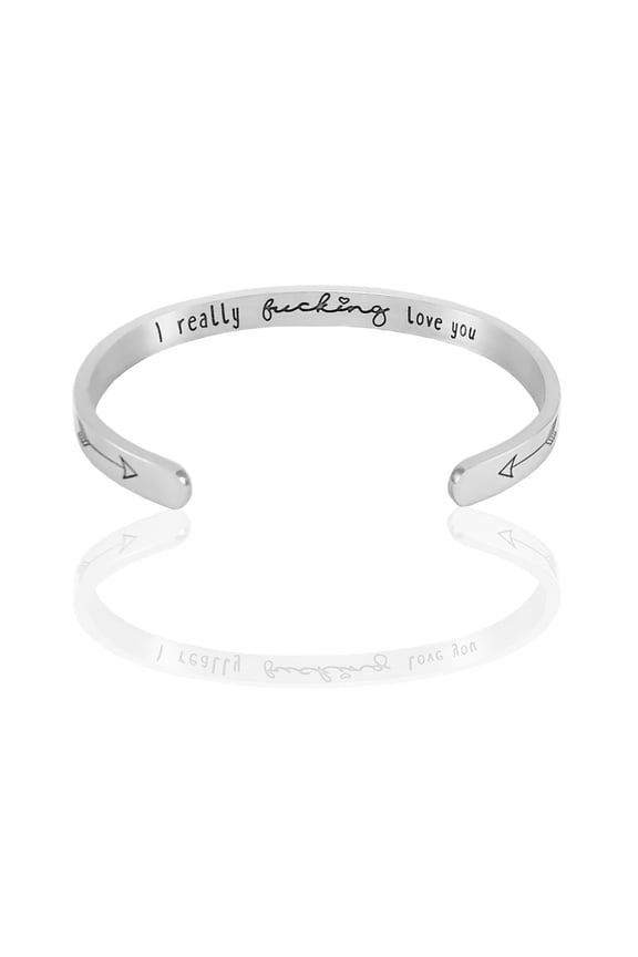 Engraved Inspirational Stainless Steel Cuff Bracelets Personalized Gift for Mom, Teens, and more