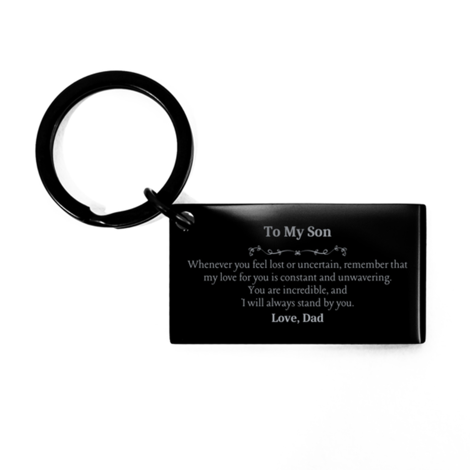 Engraved Keychain for Son, Inspirational Love from Dad, Perfect Gift for Birthday, Graduation, Christmas - Son Keychain, Love from Dad, Son Key Ring, Son Inspiration, Son Gift