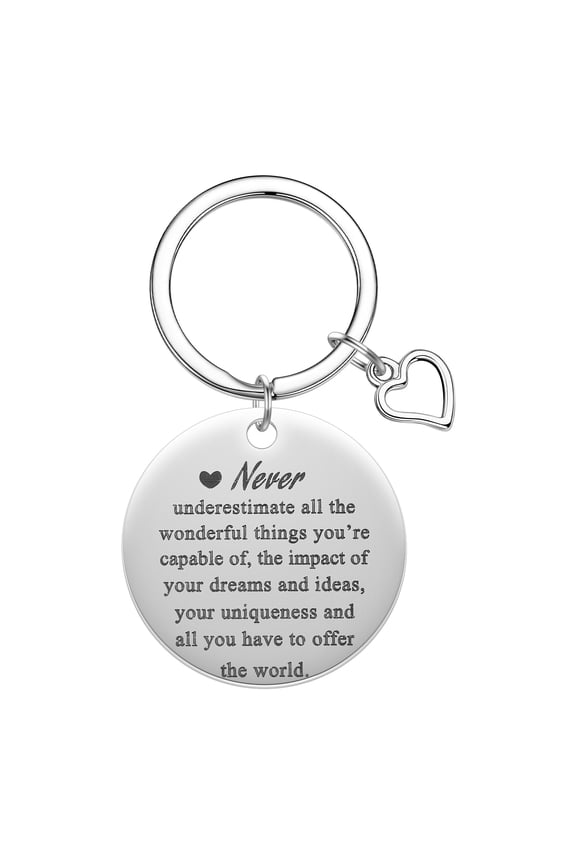 Engraved Letters Keychain Heart Round Couple Lovers Keyring Stainless Steel Backpack Car Key Chain Hanging Jewelry Gift