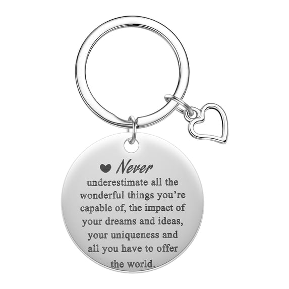 Engraved Letters Keychain Heart Round Couple Lovers Keyring Stainless Steel Backpack Car Key Chain Hanging Jewelry Gift