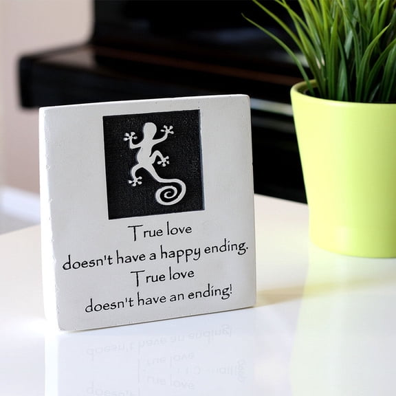 Engraved Limestone "True Love" Inspirational Home Decor - Garden Plaque Stone Quotation Sign